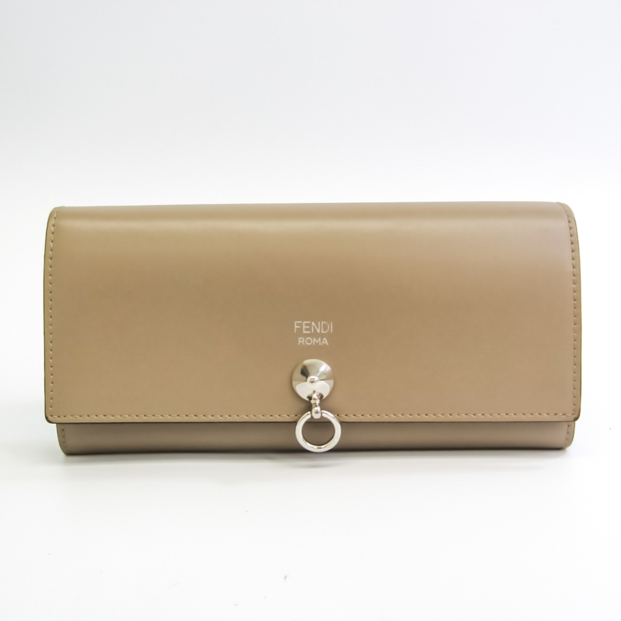Fendi By The Way 8m0251 Women's Calfskin Long Wallet [Bi-Fold] Beige